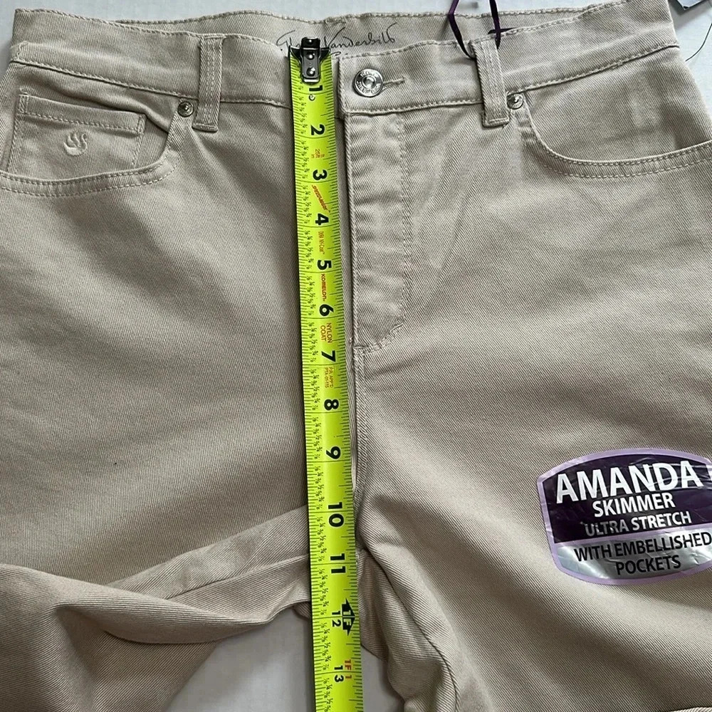 Gloria Vanderbilt Amanda Skimmer Crop Stretch Embellished Pockets‎ Size 6P NWT - Picture 13 of 13